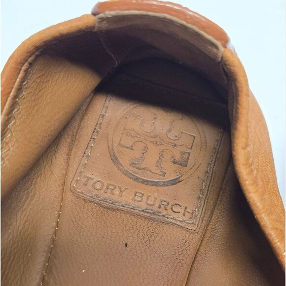 Tory Burch Eddie Tan Leather Ballet Flats 9 - Picture 8 of 9